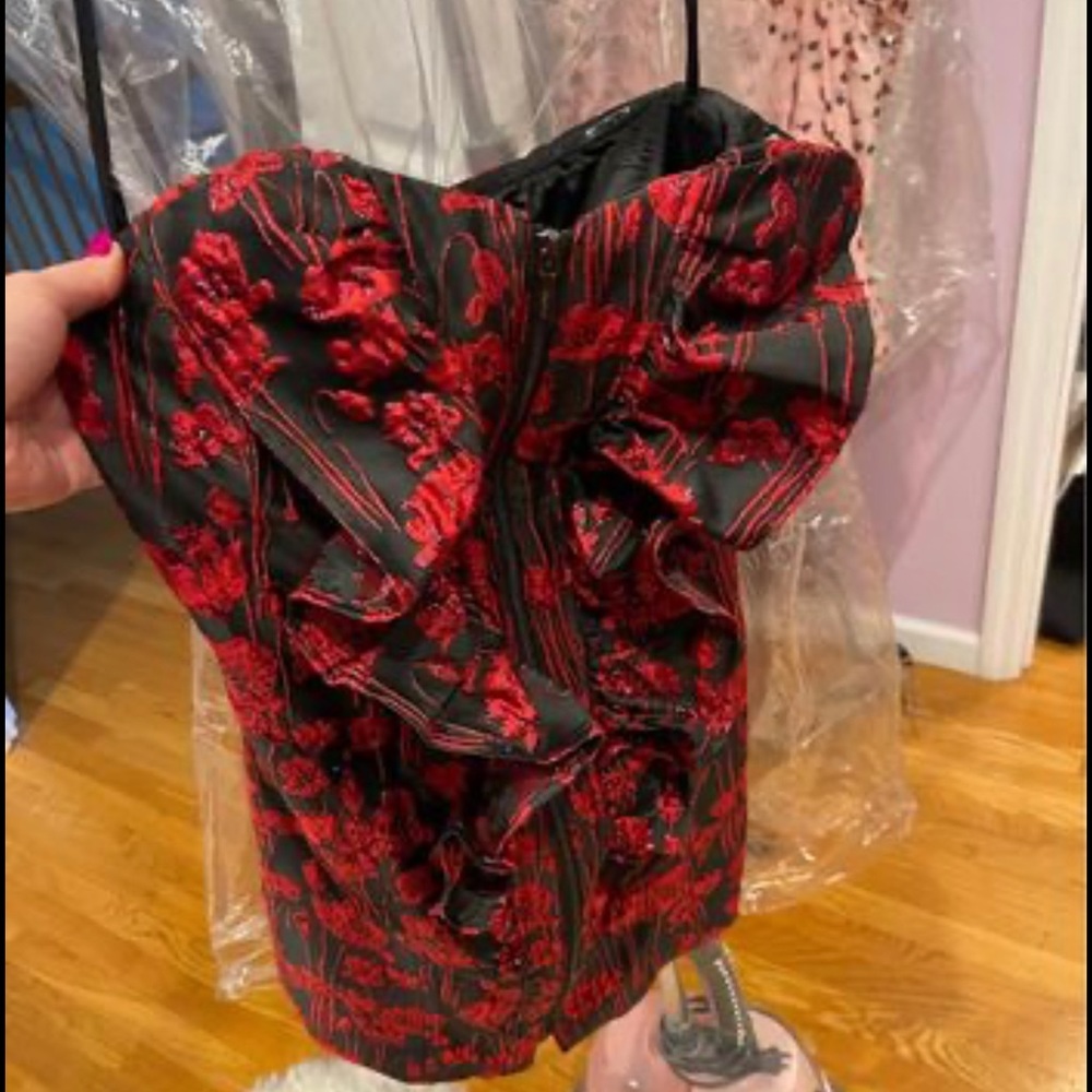 Bebe red and black mini dress new